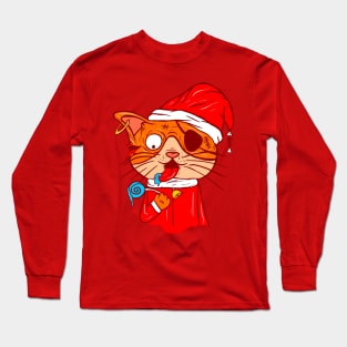 Melting Cat Christmas Long Sleeve T-Shirt